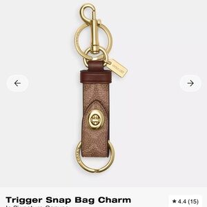 Coach Gold and Brown Leather Bag Charm